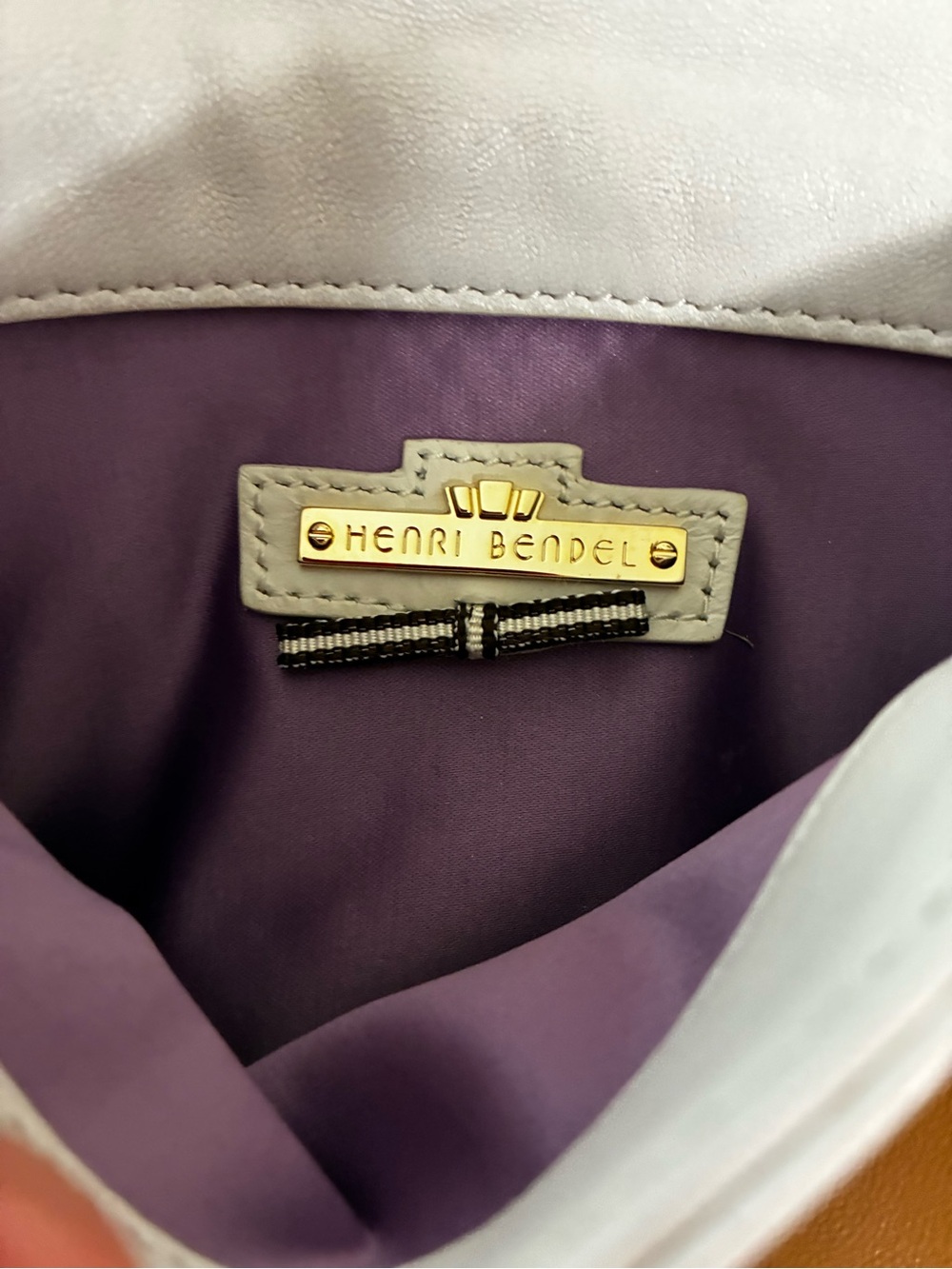 Henri Bendel Rare 3 Color (Color Block) Leather leather & chain Crossbody Bag - Picture 8 of 15